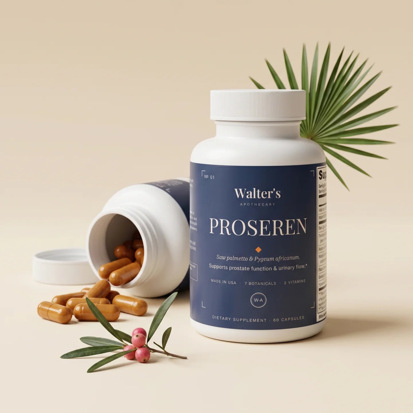 Walter's Apothecary Proseren — hexanic liposterolic Serenoa repens with Pygeum africanum at clinical dosing